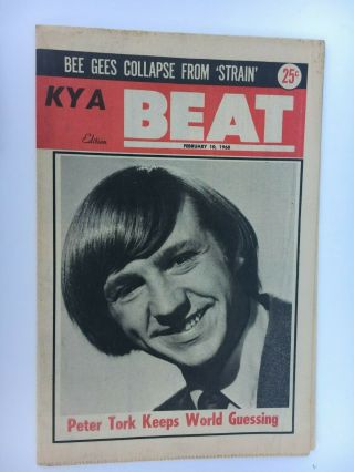 Feb.  1968 Kya Beat Teen Newspaper The Monkees - Peter Tork Cover Volume 3 13