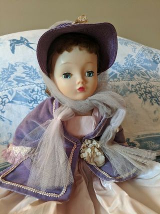 Vintage Madame Alexander Cissy Doll,  Pink Gown,  Purple Coat,  Purple Hat