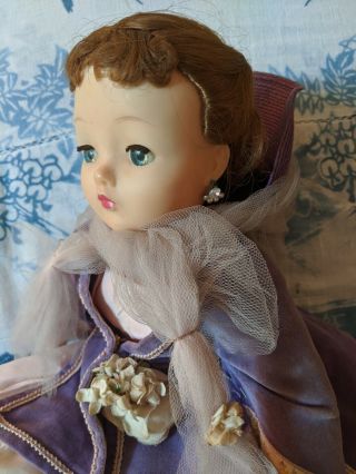 Vintage Madame Alexander CISSY Doll,  Pink Gown,  Purple Coat,  Purple Hat 2