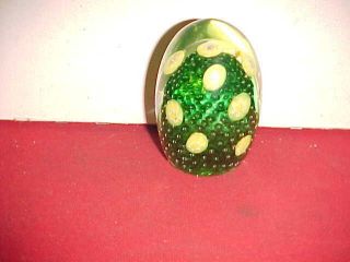 Vintage Murano Italy Art Glass Egg Shape Paperweight 41/2 " X21/2 " Paper Label