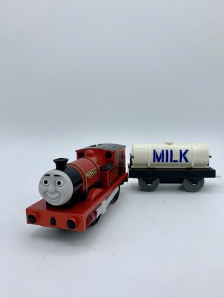 Thomas & Friends Trackmaster Motorized Rheneas Train Engine W/ Milk Tanker Car