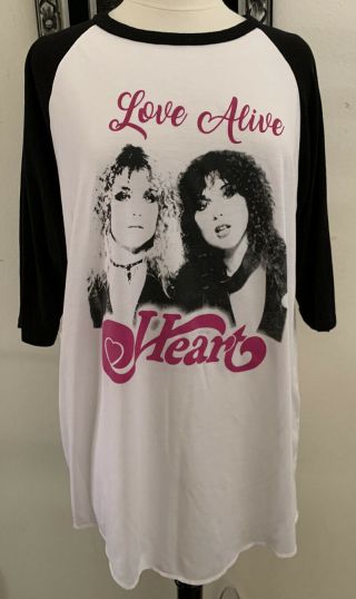 Heart 2019 Love Alive Tour Concert Baseball Style Sleep Shirt Size Xl Soft