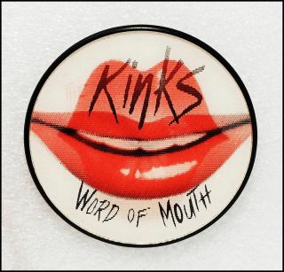 The Kinks 1984 Word Of Mouth Double View Promo Button Pin Badge