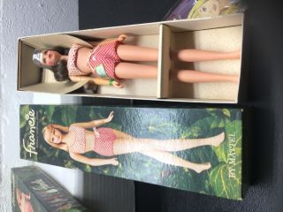 Vintage Francie Doll - Brunette Straight Leg Swimsuit Htf Box Booklet
