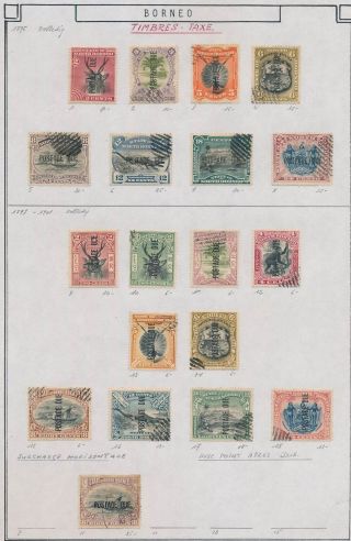 Xc31180 North Borneo 1885 - 1901 Postage Due Classic Lot