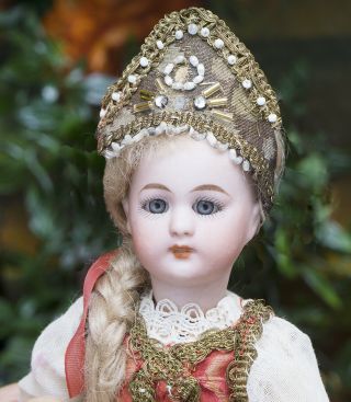 9 1/2 " Antique German Doll By Simon & Halbig,  1078,  In Russian Costume