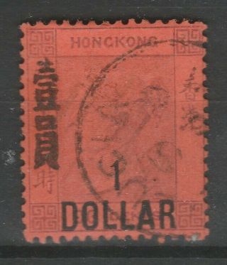 1891 Hong Kong $1 On 96c Surcharge Sg 50 Vfu £22