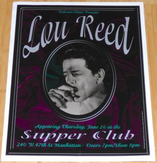 Lou Reed Supper Club York 1997 Concert Poster Velvet Underground