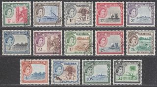 Gambia 1953 Queen Elizabeth Ii Part Set To £1 (missing 1sh3d) Cat £50