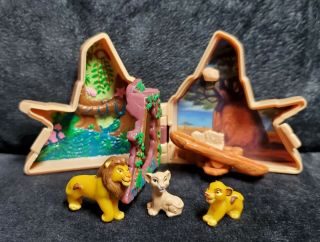 Vintage 1994 Disney The Lion King Mini Pride Rock Simba Mufasa Pocket Playset