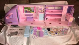 Barbie Travel Train Vehicle Playset With Sounds,  Electronic Moving Window Scener