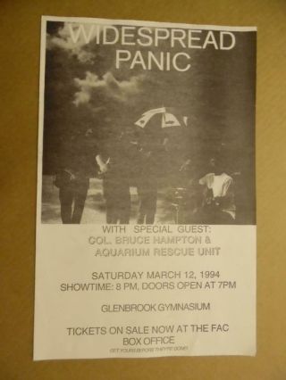 1994 Widespread Panic Concert Poster Col Bruce Hampton Aquarium Rescue Unit Orig