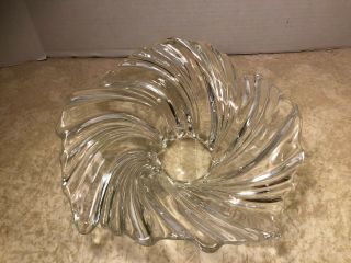 Mikasa Belle Epoque Clear Crystal Glass Wave Swirl Bowl Centerpiece Dish 12 " W