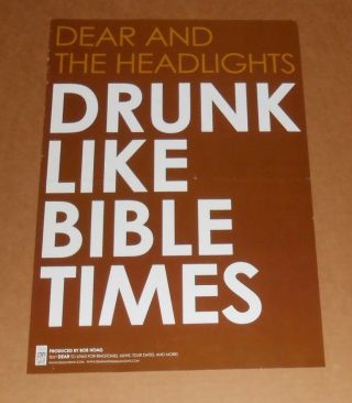 Dear and the Headlights Drunk Like Bible Times Poster 2 - Sided Promo 13x19 2