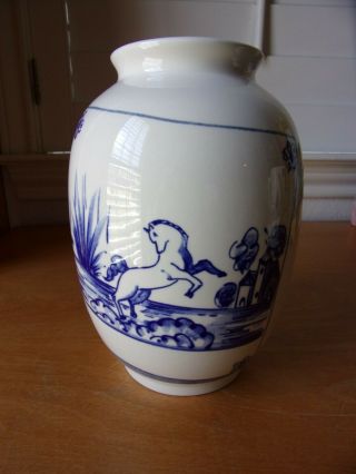 Rare Tiffany & Co Este Ceramiche Hand Painted Italy Vase Animals 8 "