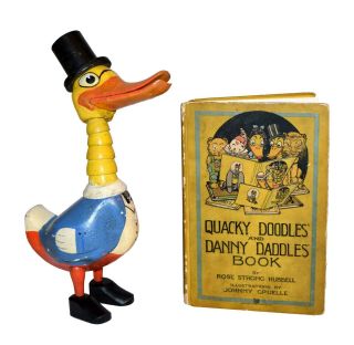 12 1/2 " Tall Schoenhut Danny Daddles With 1916 Story Book -