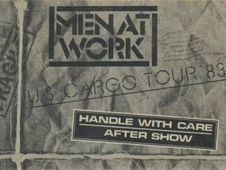 Men At Work Scarce U.  S.  Cargo Tour 1983 Backstage Pass - After Show