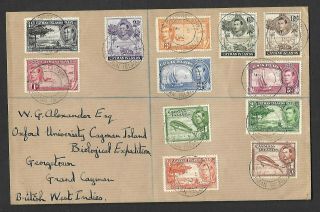 Cayman Islds,  1938 Kgv1 Defins To 10/ - On Local Cover,  Philatelic.
