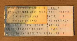 1983 The Moody Blues / Stevie Ray Vaughan Philadelphia Concert Ticket Stub Srv 2