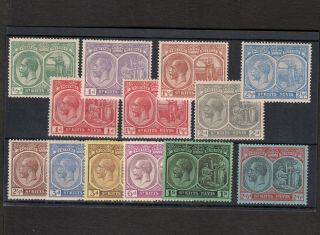 St Kitts 1921 Kgv Stamps To Two Shillings Sixpence Including Varieties