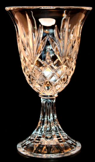 Crystal Water Goblet 7.  5 " Deplomb Usa 24 Lead Crystal Candle Holder Flower Vase