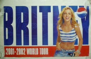 4 - Britney Spears Pepsi Cola Poster World Tour 2001 - 2002 22 " X 34 "