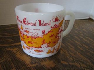 Federal Glass Milk Mug Province Of Prince Edward Island Canada Vintage