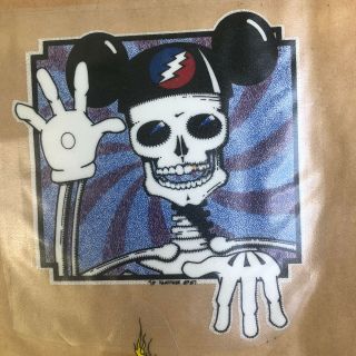 Vintage Grateful Dead 1987 Mickey Mouse Disney Skeleton Window Sticker Decal