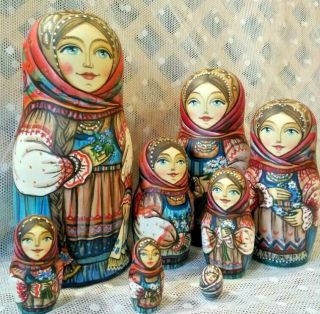 Russian Matryoshka Doll Nesting Babushka Beauty Girl Handmade Exclusive