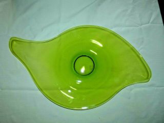Vintage Large Viking Glass Green Epic Freeform Centerpiece Dish Bowl 20 " Mcm