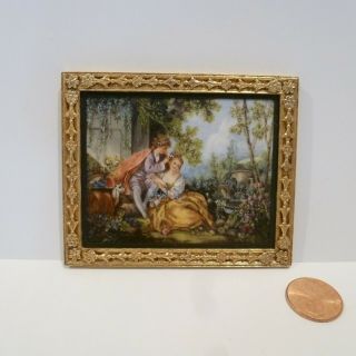 Melissa Wolcott Exquisite Miniature Oil Painting " Spring " Boucher 1750 1996