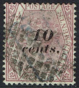 Straits Settlements 1880 Qv 10 Cents On 30c
