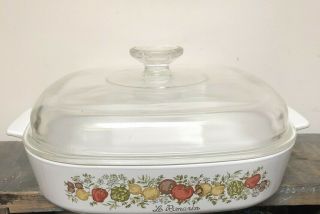 Vintage Corning Ware A - 10 - B Spice Of Life 10” Casserole W Lid