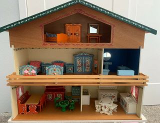 Antique Vintage Hand Painted Dora Kuhn Doll House Made In West Germany