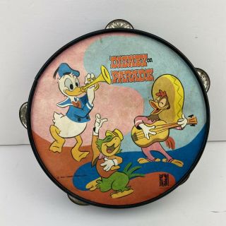 Vintage Donald Duck Disney On Parade Tamborine Walt Disney Productions