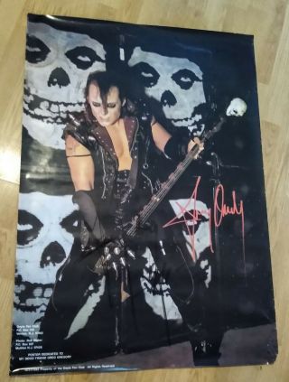 Vintage Misfits Wall Poster Jerry Only Signed Doyle Fan Fiend Club