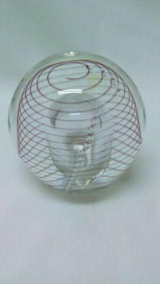 Vintage Signed And Dated Studio Art Glass Paperweight