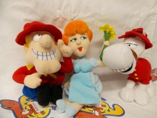 Dudley Do - Right,  Nell Fenwick And Horse 8 " Plush Toys,  With Tags.