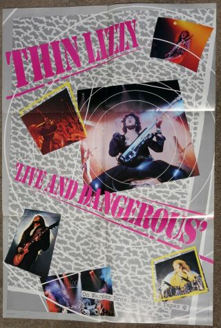 Thin Lizzy Poster U.  S.  Promo For The Live And Dangerous Lp