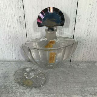 Vtg Baccarat Guerlain Paris Shalimar Crystal Glass Fan Perfume Bottle 8 "