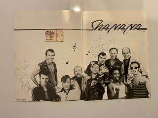 Vintage Sha Na Na Grease For Peace Tour Program Signed With Ticket Stub