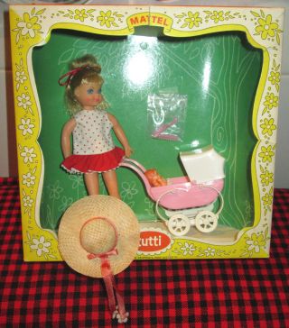 1966 Very Rare Barbie Vtg.  " Tutti " Boxed Set Walkin`my Dolly 3552 Complete,