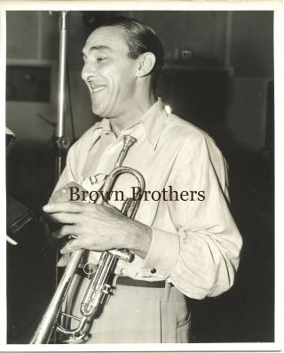 Vintage 1940s Jazz Trumpet Wingy Manone Publicity Photo - Brown Bros