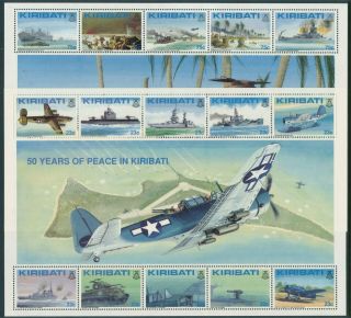 1993 Kiribati Wwii Battle Of Tarawa Anniversary Set Of 2 Sheetlets Fine Mnh