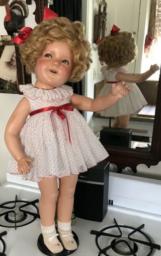 Vintage Antique Shirley Temple 25 Inch Composition Doll Flirty Eyes