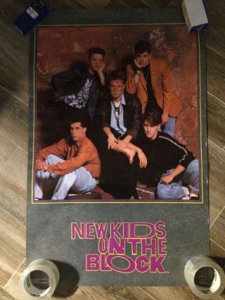 Rare Kids On The Block 1990 Vintage Music Poster Rolled/wrapped