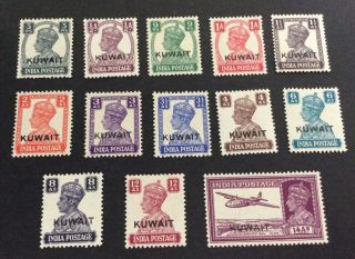 Kuwait 1945 Kgvi Sg52 - 63 O/p’s On India 3ps - 14as Set Lmmint