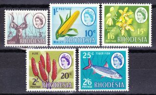 Rhodesia 1967 - 8 Dual Currency Fullset Sg408 - 412 Vf Mnh/umm Po Fresh Gum
