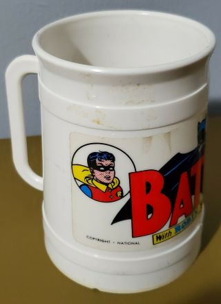Vintage 1966 BATMAN Robin The Boy Wonder Plastic Mug Cup DC Comics NPP Rare 60s 3