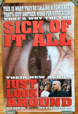 Sick Of It All Promo Poster " Just Look Around " Never Hung 24 " X36 " Punk